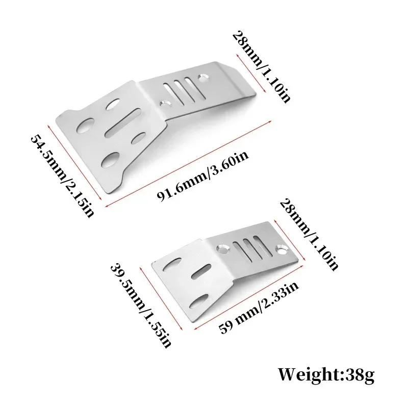 2 pçs de aço inoxidável dianteiro e traseiro chassi armadura protetor para arrma 1/14 mojave grom rc carro atualização peças acessórios