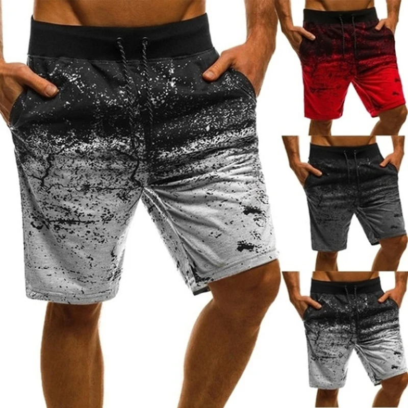 

Men's Fashion Men Casual Shorts Fashion Printed Joggers Short Sweatpants Summer Drawstring Hip Hop Slim Workout Shorts Outside