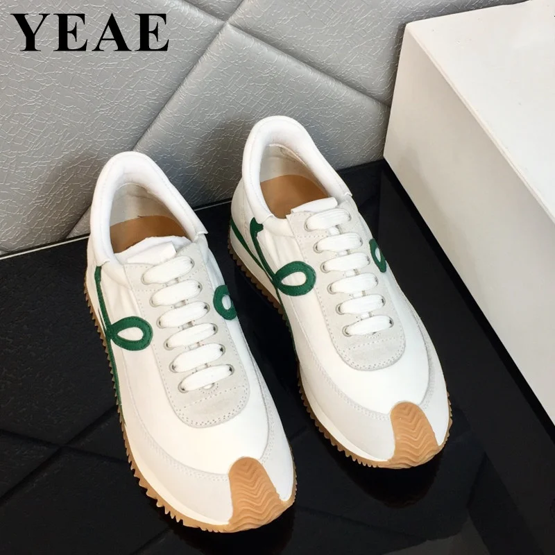 

Women's Thick Sole Casual Sneakers Men Fashion Leather Vulcanized Shoes Designer Trainers Platform Lace Up Walking Shoes 2023