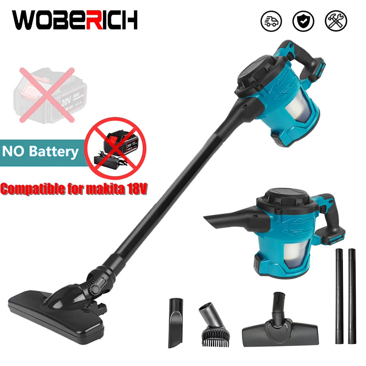 Cordless Protable Electric Vacuum Cleaner Handheld Rechargeable Dust Carpet Collector Machine For Makita 18v Battery