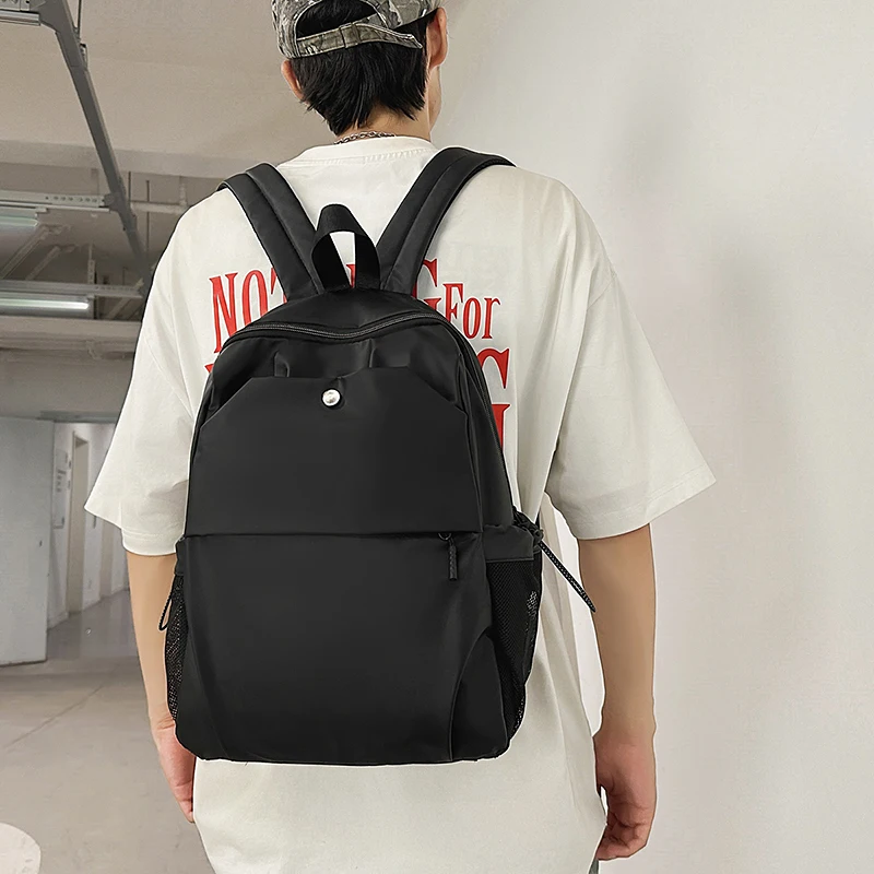 

Unisex Waterproof Nylon Backpack for Women Simple Solid Color Bookbag Sport Travel Backpack for Student Backbags Girls and Boys