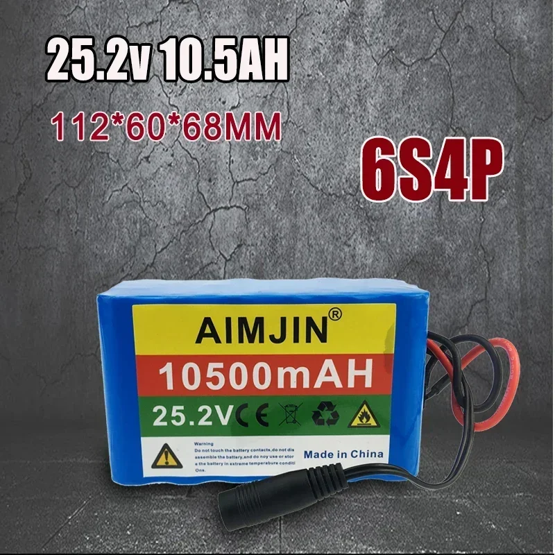 

6S3P 25.2V 10500mAh Rechargeable 18650 Li-ion Battery Pack ,Suitable for Electric Bikes and Mopeds Built-in BMS+25.2V Charger