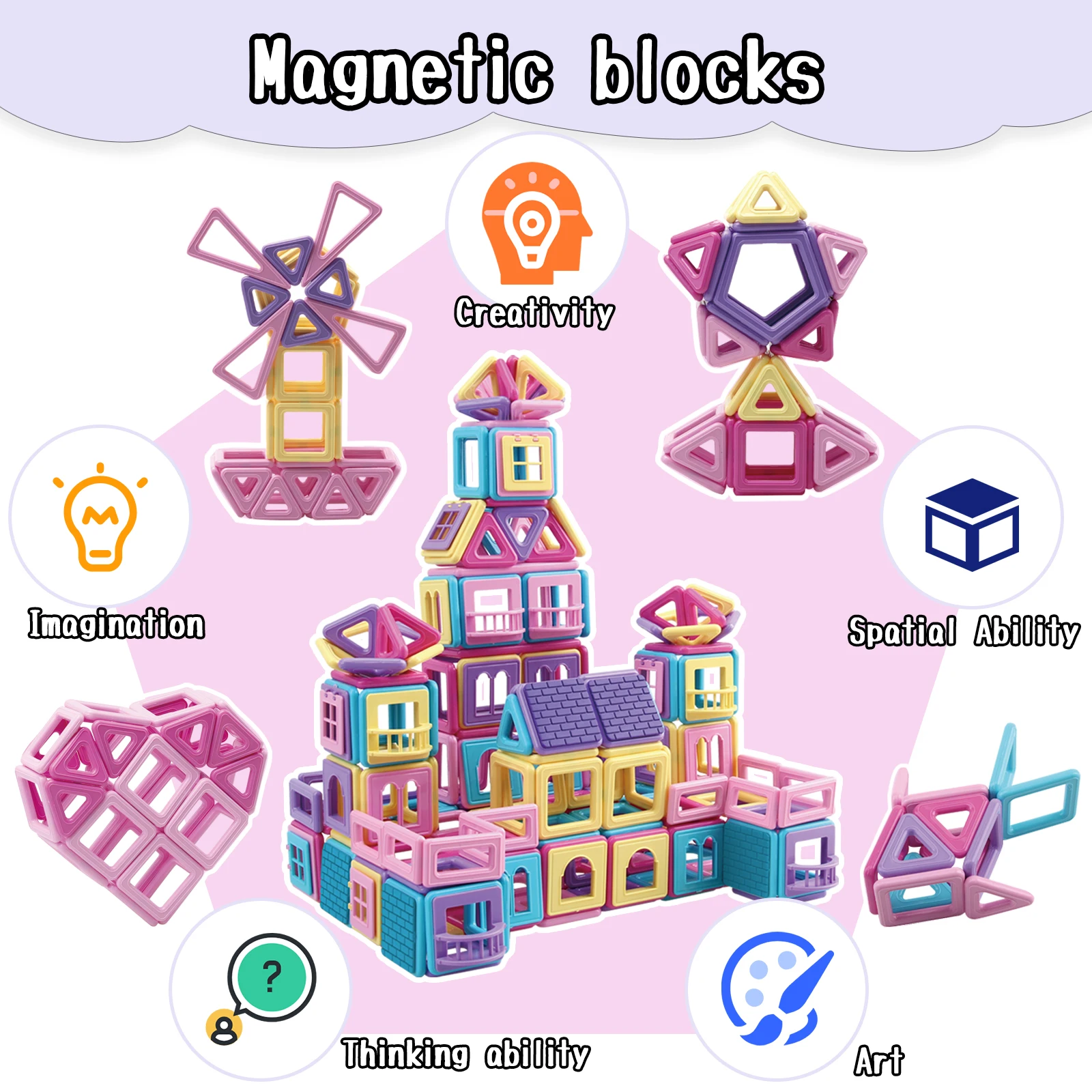 172PCS Mini Size Magnetic Building Blocks STEM Construction Set Educational Magnet Toy for 3+ Years Boys Girls Gifts