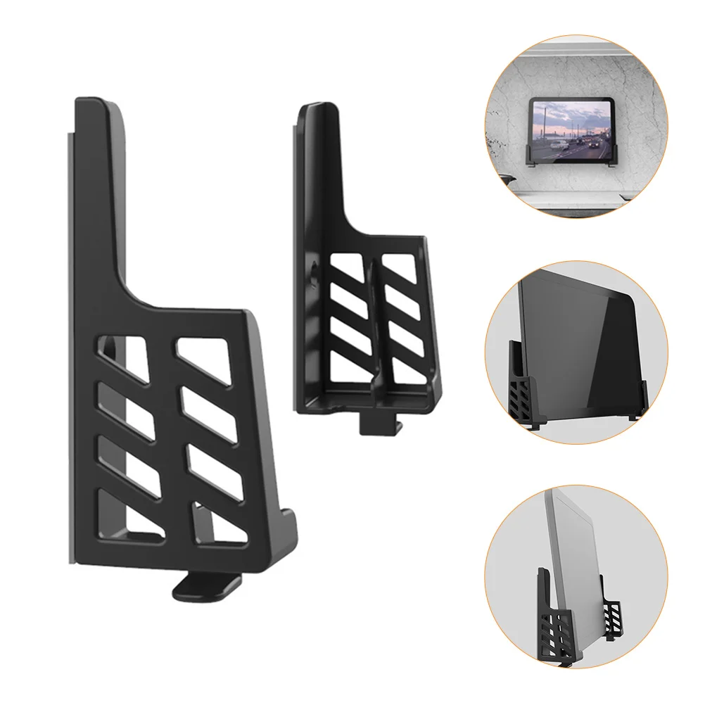

Dual Card Desktop Phone Bracket Phone Tablet Holder Black ABS Plastic Adjustable Bracket Stable Support for Desk Wall Mount