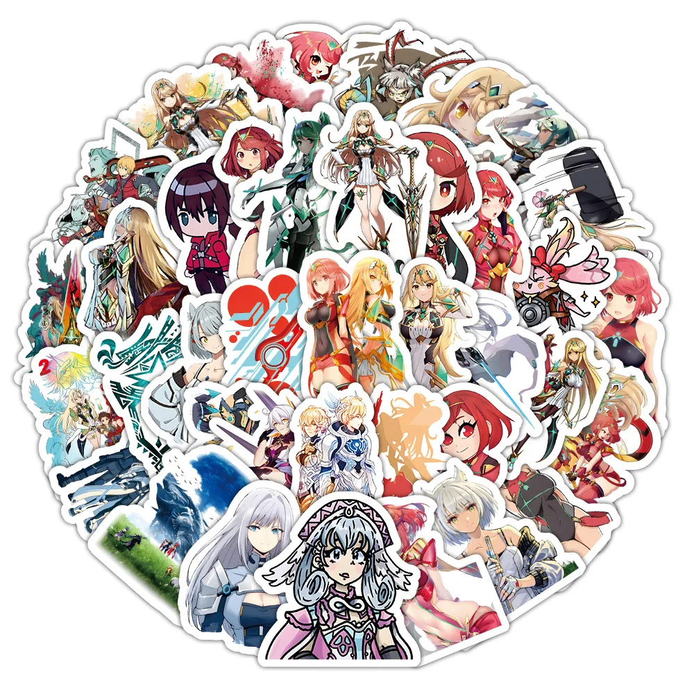 

10/60PCS Xenoblade Chronicles Stickers Role Playing Games Cartoon Decoration Funny Game Toy Graffiti Laptop Guitar Bike Sticker