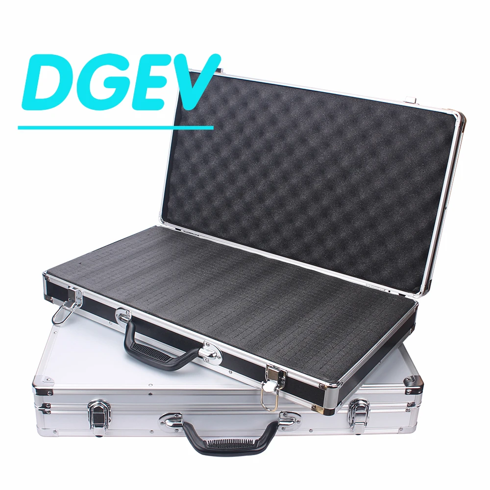 DGEV Tool Box Aluminium Equipment Case Portable Toolbox for Mechanic Large Capacity Suitcase Hard Case Rectangular Toolbo