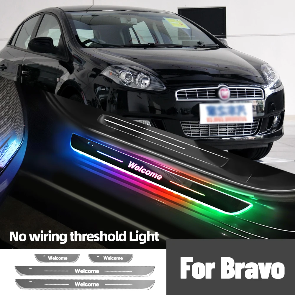 

For Fiat Bravo 2006-2016 2011 2012 2014 2015 Car Door Sill Light Customized Logo LED Welcome Threshold Pedal Lamp Accessories