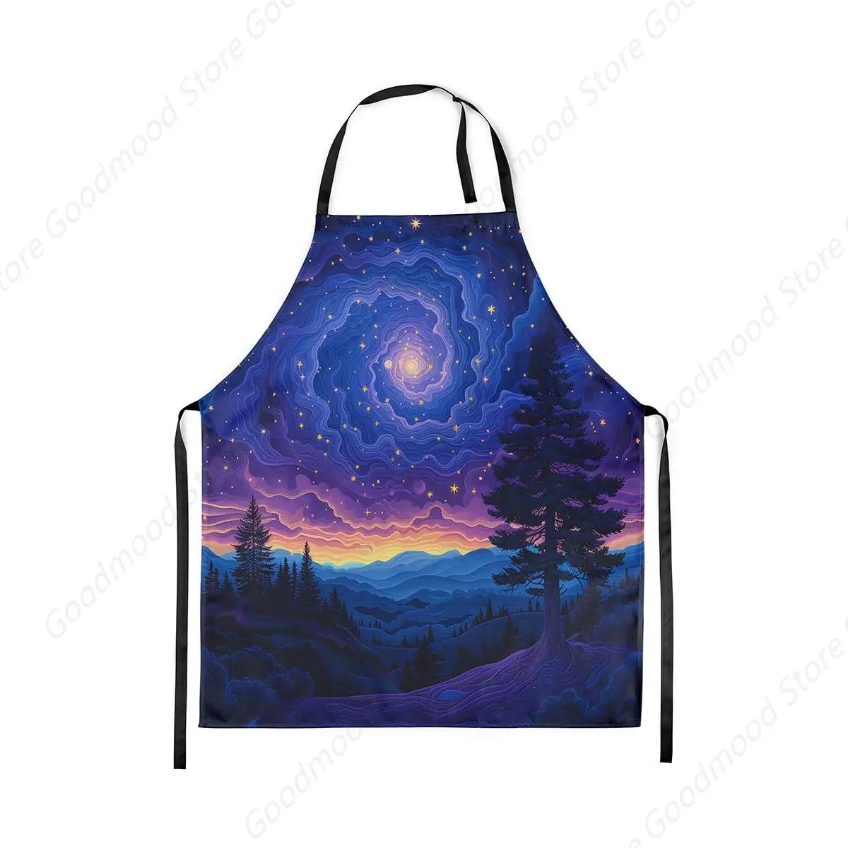 

Dreamy Galaxy Apron for Cooking,Purple Clouds Apron,Nature Jungle Landscape Waterproof Kitchen Apron