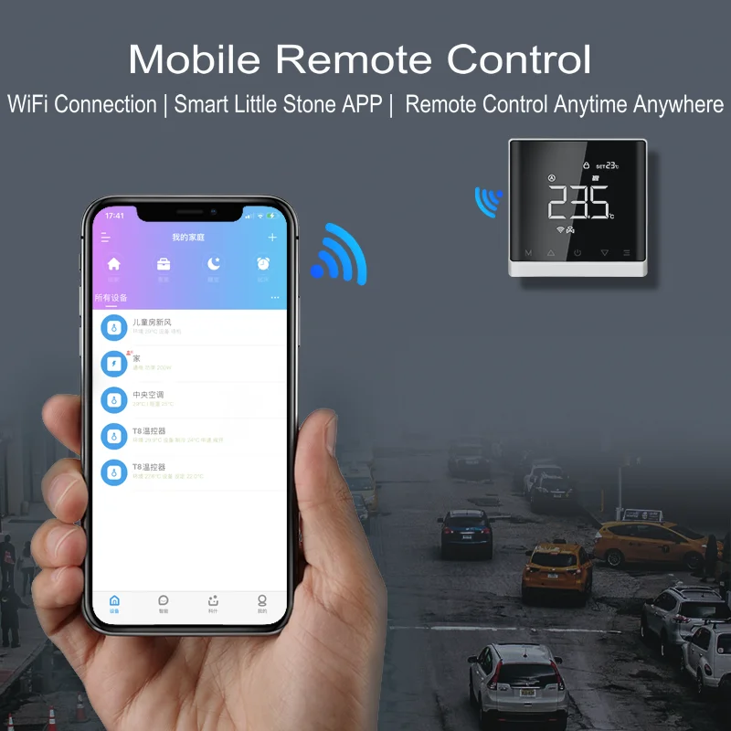 Regulator temperatury WiFi Inteligentny termostat Wyświetlacz LCD Ekran dotykowy do ogrzewania podłogowego Elektryczny/wodny kocioł gazowy Zdalne sterowanie ogrzewania podłogowego,pokojowy bezprzewodowy,sterownik pieca