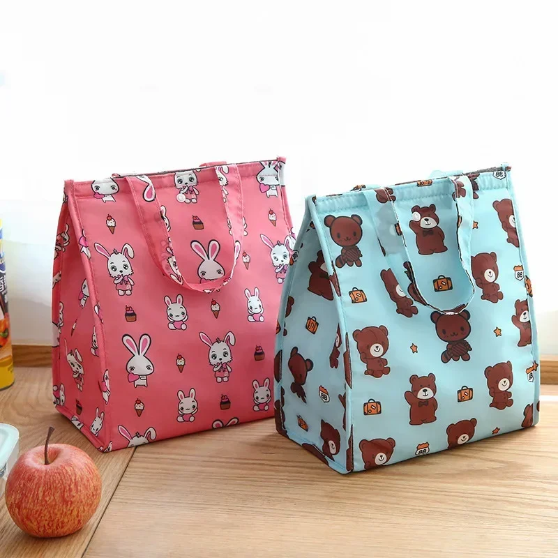 Fashion Design Cooler Lunch Box Portable Insulated Canvas Lunch Bag Thermal Food Picnic Lunch Bags for Women Kids