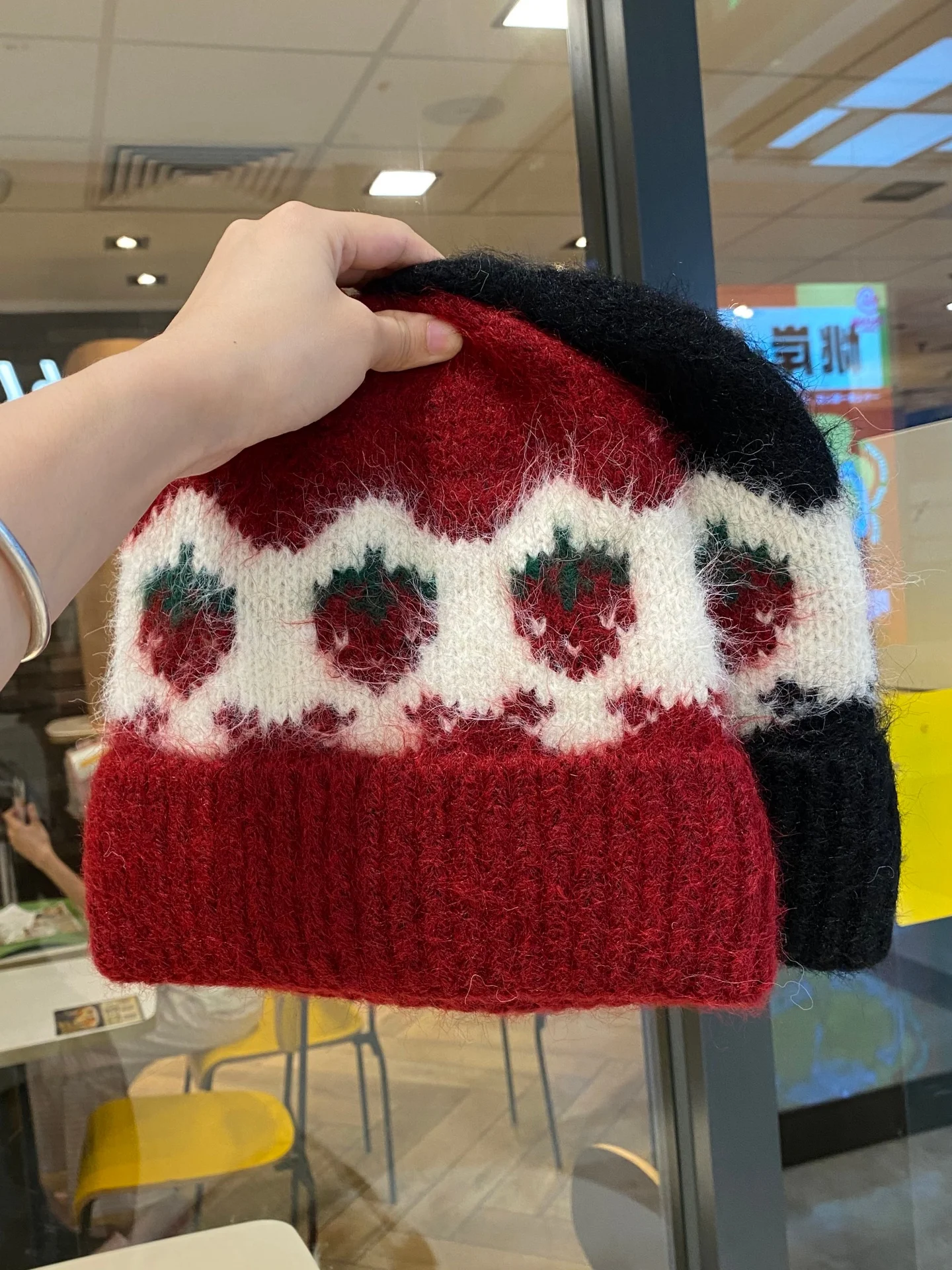 retro-fair-isle-knitted-woolen-cap-women's-autumn-winter-warm-casual-all-match-fleece-lined-ear-protection-cold-hat