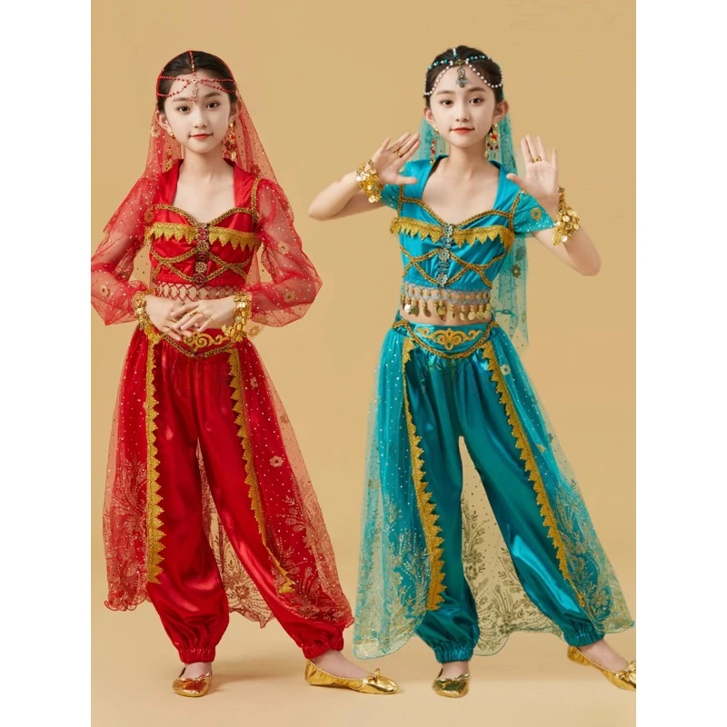 Danza nazionale per bambini danza dello Xinjiang danza danza del ventre abbigliamento da spettacolo per la giornata dei bambini