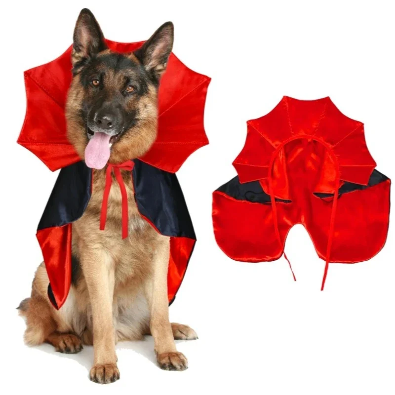 Decoración de Halloween, disfraz de capa de vampiro para mascotas con alas de murciélago, diseño de cierre táctil ajustable para cachorro, gatito, perro, gato, fiesta de Cosplay