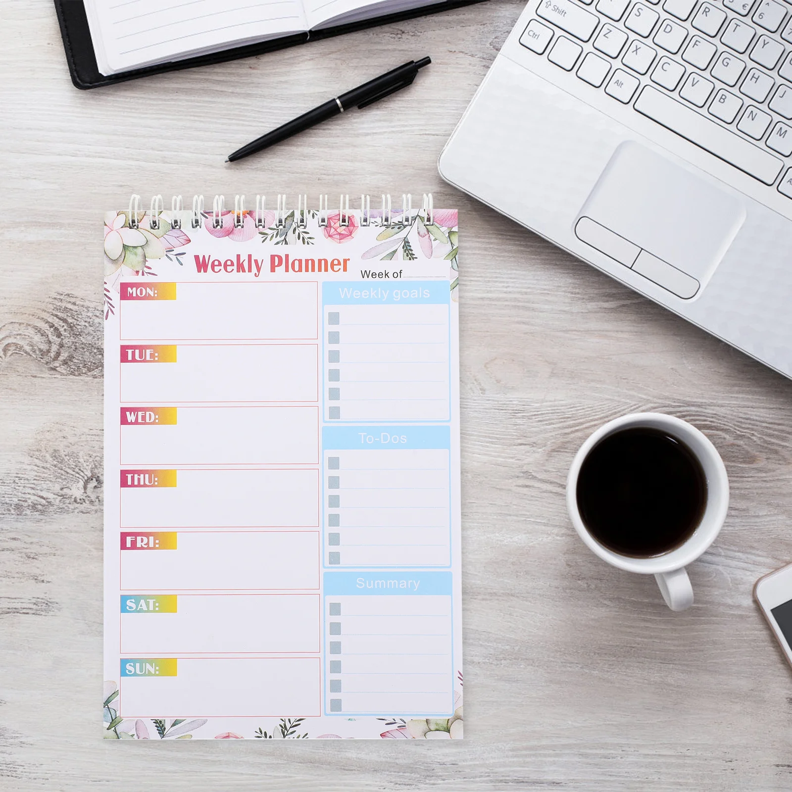 

Daily Planner Notepad Undated Spiral Binding Thick Paper Convenient Carry to Do List Schedule Planner Spiral to Do Notepad