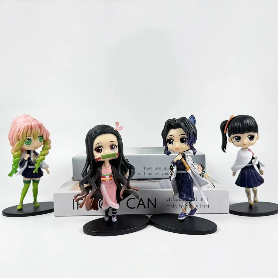 Anime Demon Slayer 8 szt. Figurki Q Version w pudełku, model figurki, ozdoba, akcesorium, kreskówkowe, urocze ozdoby, zabawki dla dzieci, prezent