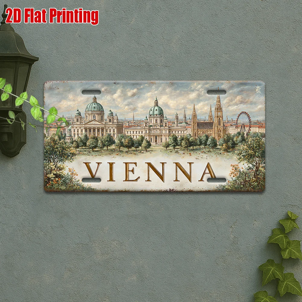 2D Flat, 2D Flat Print, 1pc, Vintage Metal Sign, Outdoor Plaque & Wall Decor 12