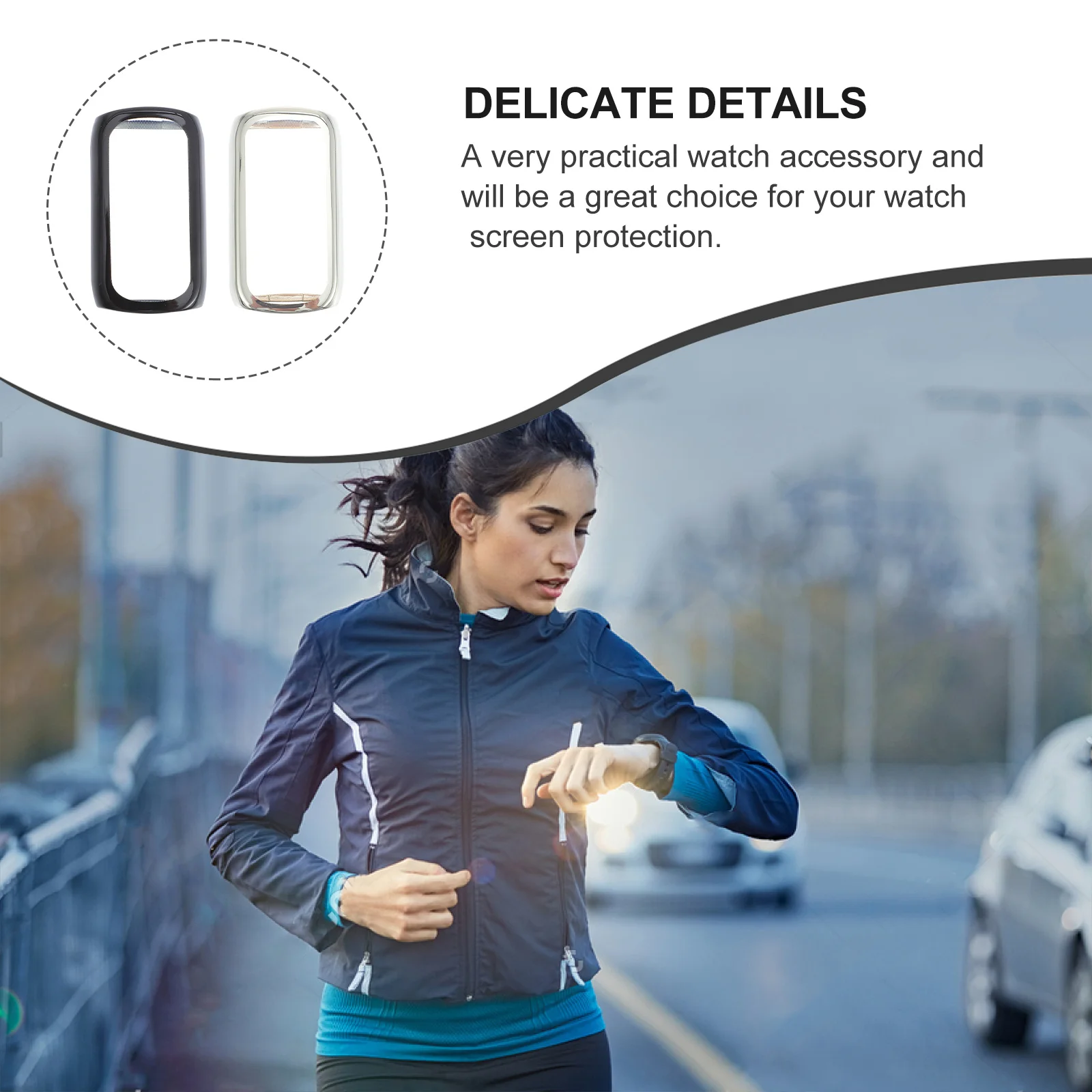 2Pcs Ultra Thin Tpu Watch Screen Protector Case Scratch Resistant Protective Shell Smartwatch Accessory Compatible Luxe