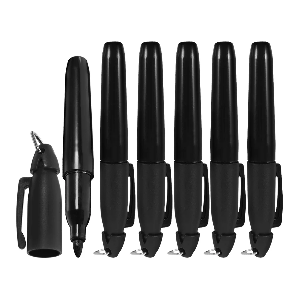 

6 Pcs Golf Accessories Liner Ball Marker Tool Ballpoint Pens for Marking Black Alignment