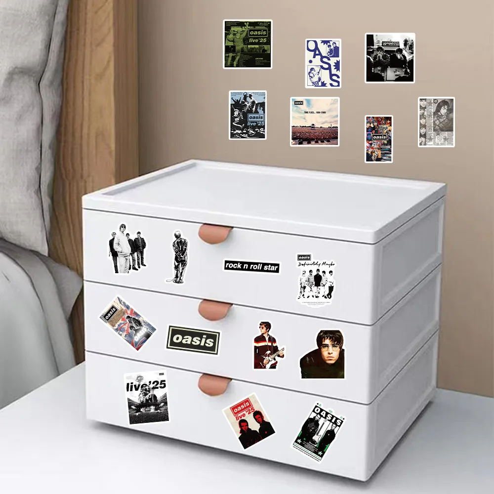 53/54 Stück Oasis Band-Aufkleber für Musikliebhaber & Gitarrenkoffer-Dekoration Giajar Sticker Store – Detail 3