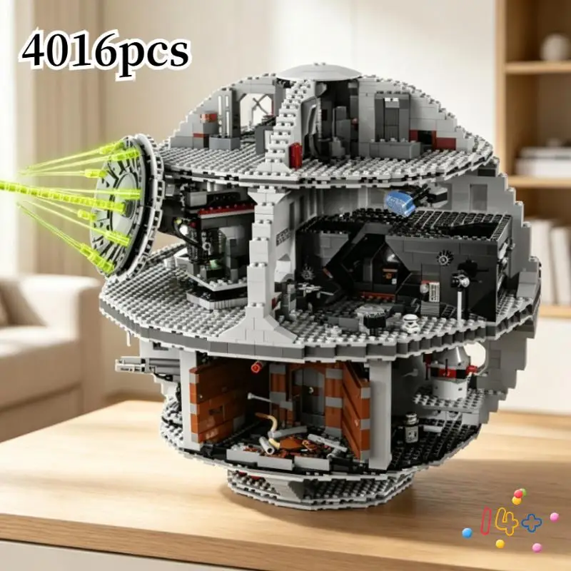Large Open Galactic Station Building Blocks 4016pcs, Circular Trench Shell Equipped With Rich Scene Modules Adult Hobby Collect