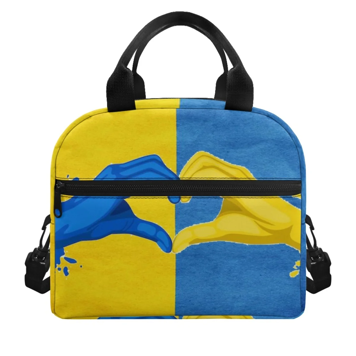 

FORUDESIGNS Ukrainian Flag Love Gesture Food Lunch Box for Work Convenient Practical New Portable Fridge Thermal Bag Termica