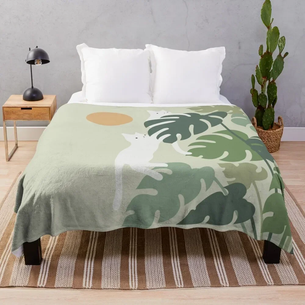 

Cat and Plant 42 Throw Blanket Fashion Sofas Nap Camping Blankets