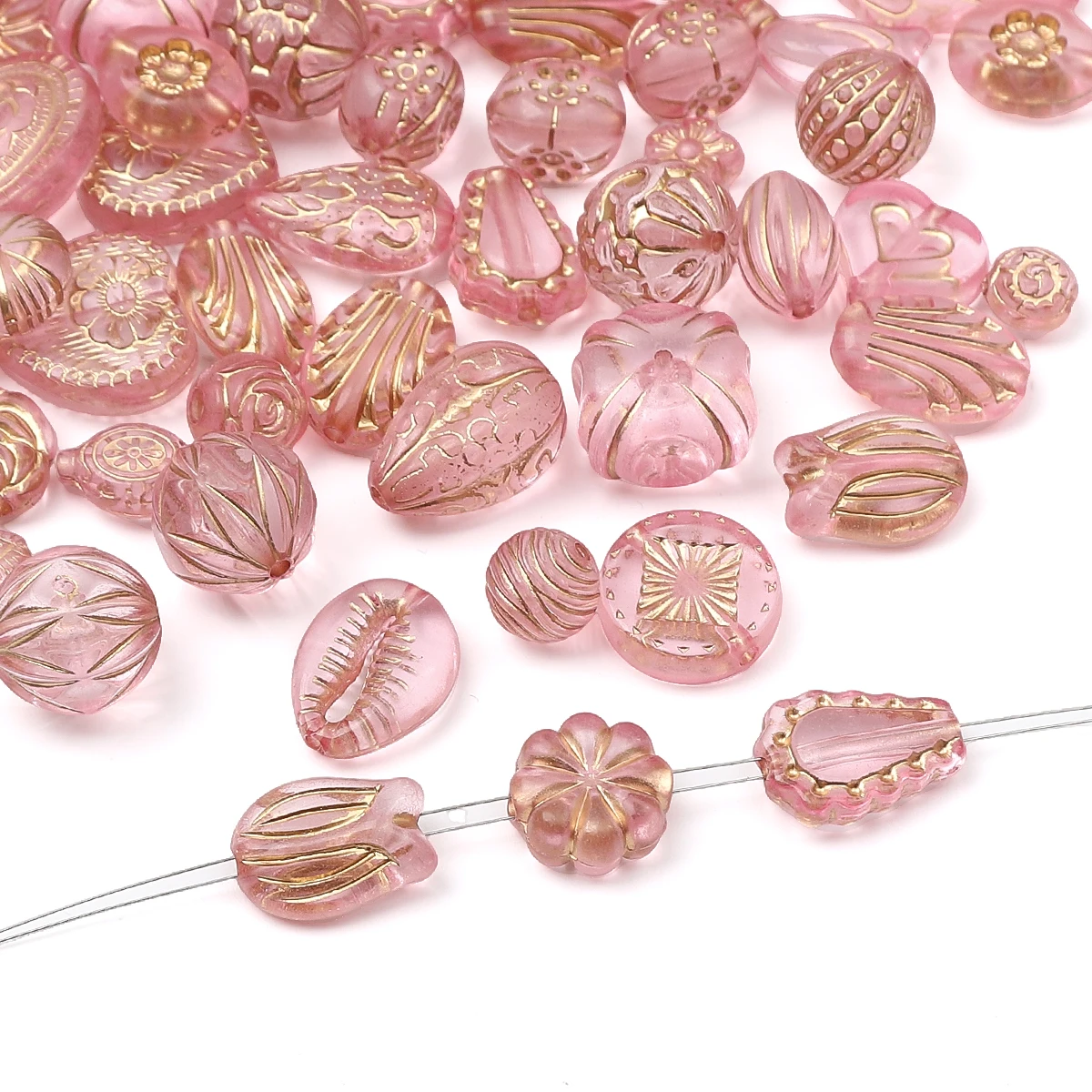 20 g/Beutel Acryl transparente mattierte Gold-Mischperlen, verstreute Perlen, handgefertigte DIY-Herstellung von Armbändern, Halsketten, Ohrringen, Wechselstrom