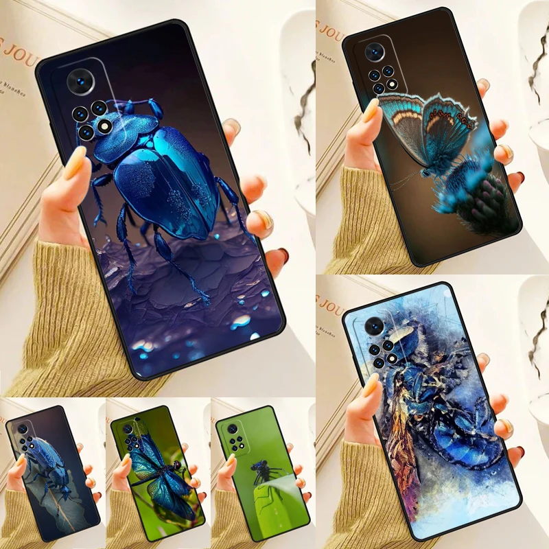 Blue Insect Creature Case For Samsung Galaxy S24 Plus S23 S20 S21FE Lite S22 Ultra Note 20 S8 S9 S10 Phone Coque