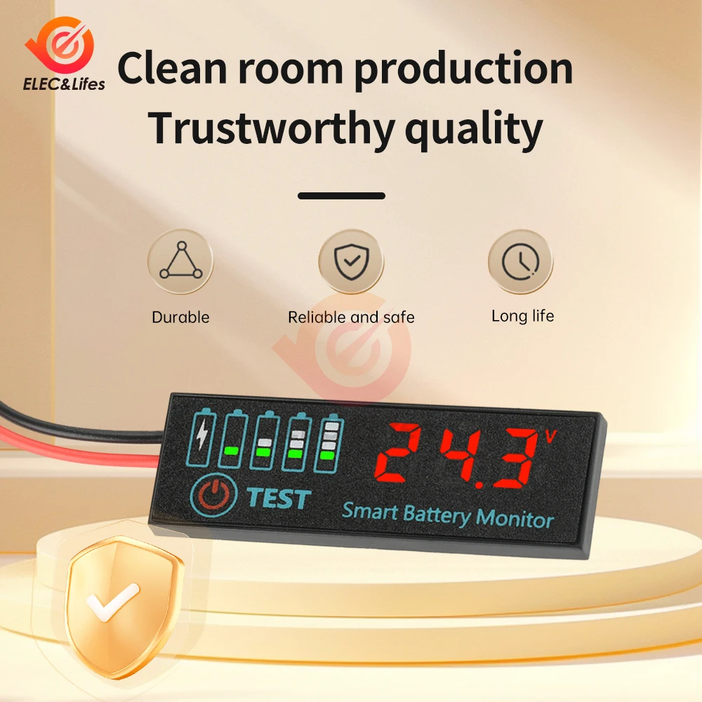 

3S-14S DC 7-55V Lithium Battery Power Indicator 18650 Lithium Battery Capacity LED Display Tester 12V 24V 36V 48V