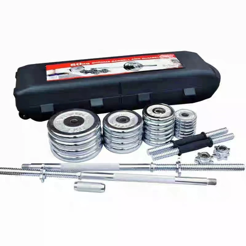 

Adjustable Convertible Gym Dumbbell 15kg-50kg Universal Chromed Steel Barbell High Quality Electroplated Dumbbell Set for Sale