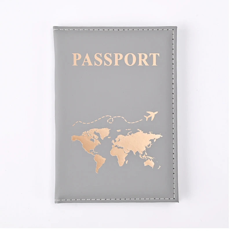 

Travel Gold Passport Holder Cover Case for Women Men PU Leather Ticket Map Passport Covers Passport Protective Accessories
