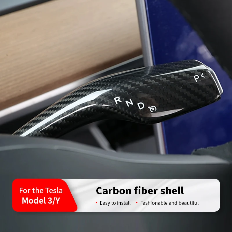 

Real 100% carbon fiberFor Tesla Model 3 Y Interior Remodel Patch 2021 2023 Car Column Shift Protection Cover Padding housing