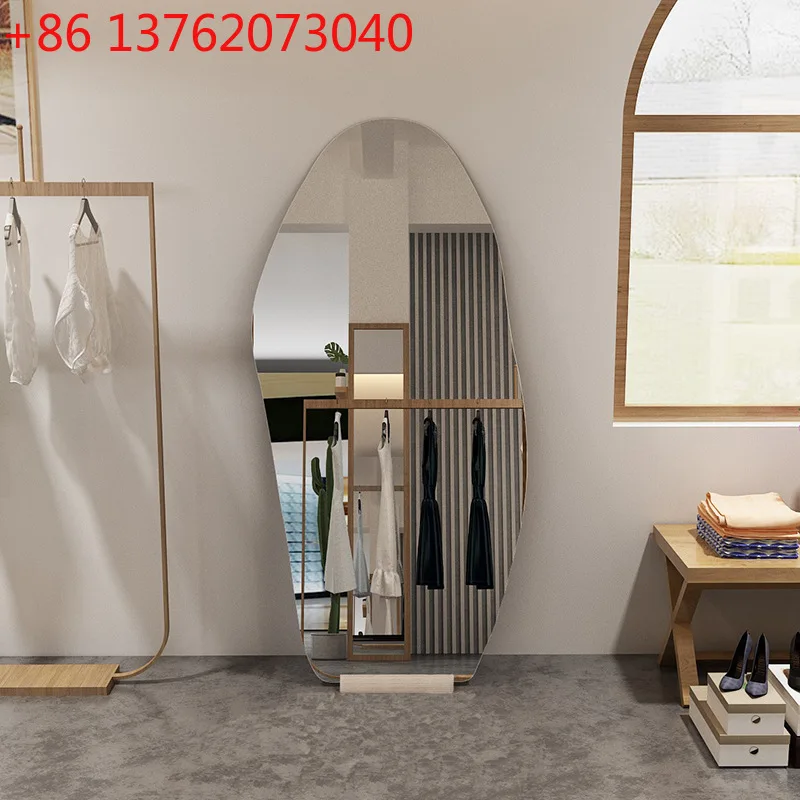 Nordic clothing store slimming fitting mirror special-shaped home floor mirror
