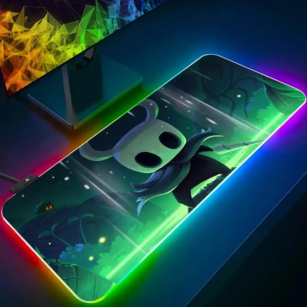 Luxury Game H-Hollow K-Knight MINISO Mouse Pad RGB Glow Personality Picture Custom PC Table Mat Carpet Mat Game Player Dedicated