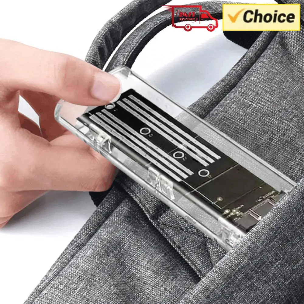 M.2 NGFF SATA Type C USB 3.1 Hard Disk Box 10Gbps Transparent External SSD Case Hard Disk Case for 2230 2242 2260 2280