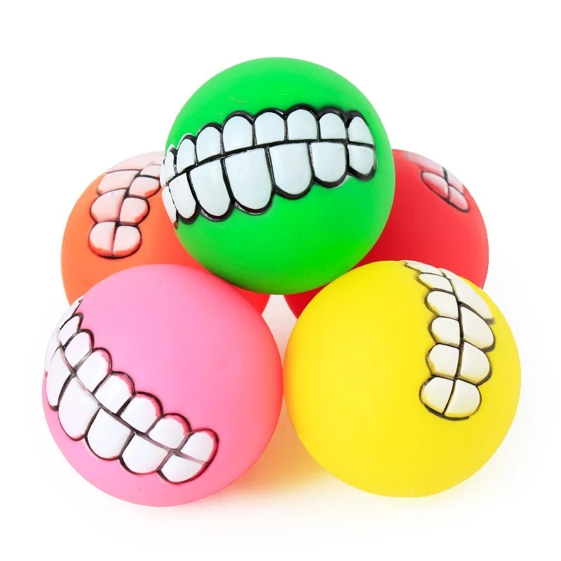 Pet Dog Puppy Ball Teeth Silicon Chew Toys Sound Novelty Playing Funny Toys Dog Accessories Dog Toys For Large Dogs Игрушки view 5