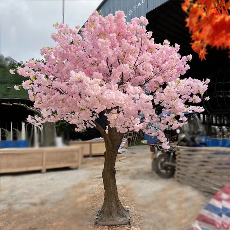 Custom. house decoration new design waterproof outdoor fiberglass garden artificial tree cherry blossom