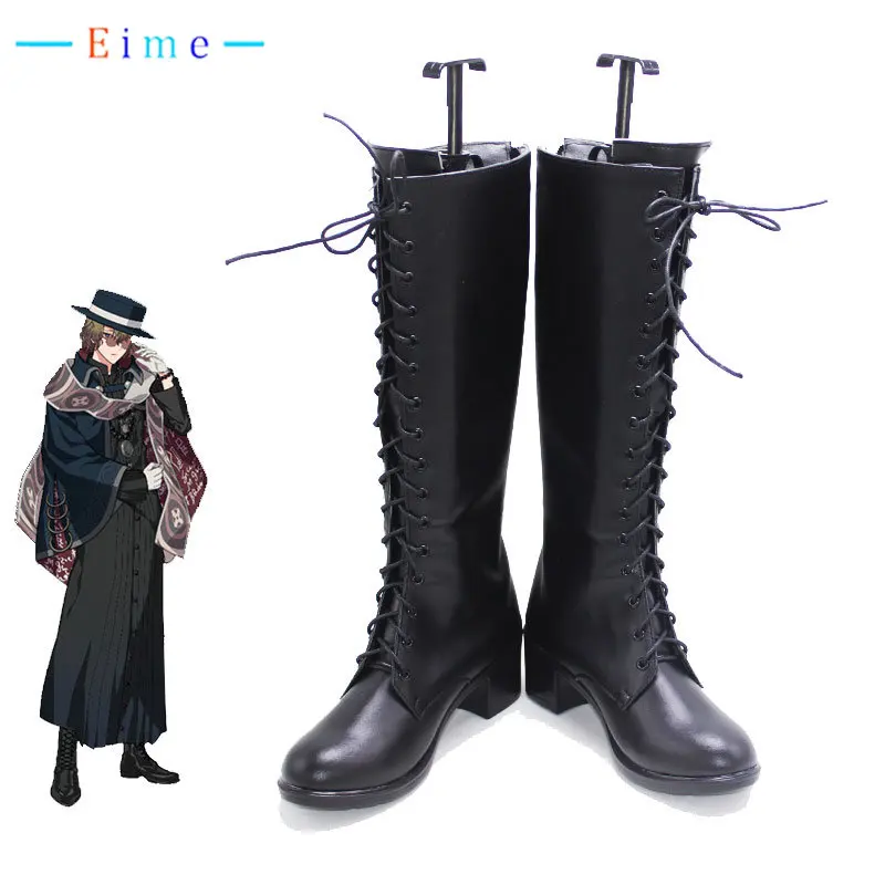 Faust Cosplay Chaussures en cuir PU, Jeu Mahoutsukai No Yakusoku Cosplay Prop, Bottes de carnaval d'Halloween, Sur mesure