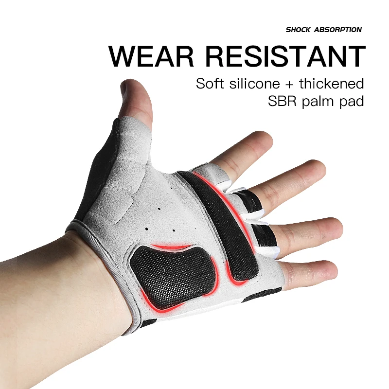 Fingerless Cycling Gloves MTB Road Racing Gel Gloves Breathable Outdoor Sports Gloves DH Bicycle Mittens Double Anti-shock