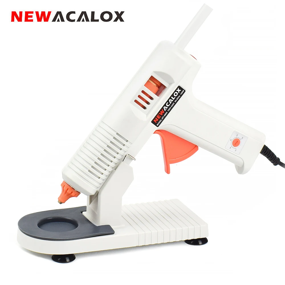 NEWACALOX EU 220V Hot Melt Glue Gun with 11mm Hot Melt Glue Stick 150W Thermal Glue Gun with Stand Home School DIY Tool