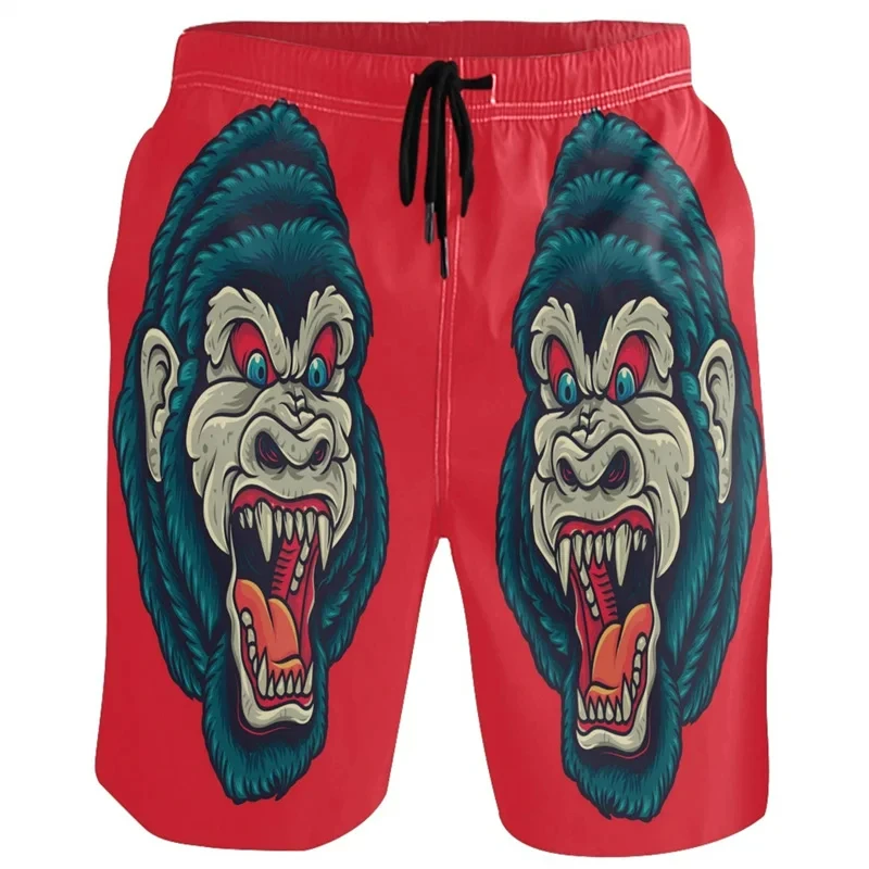 Cute Panda 3d Print Shorts For Men Cool Orangutan Beach Short Pants Summer Fashion Trend Street Sunflower Pattern  Board Shorts