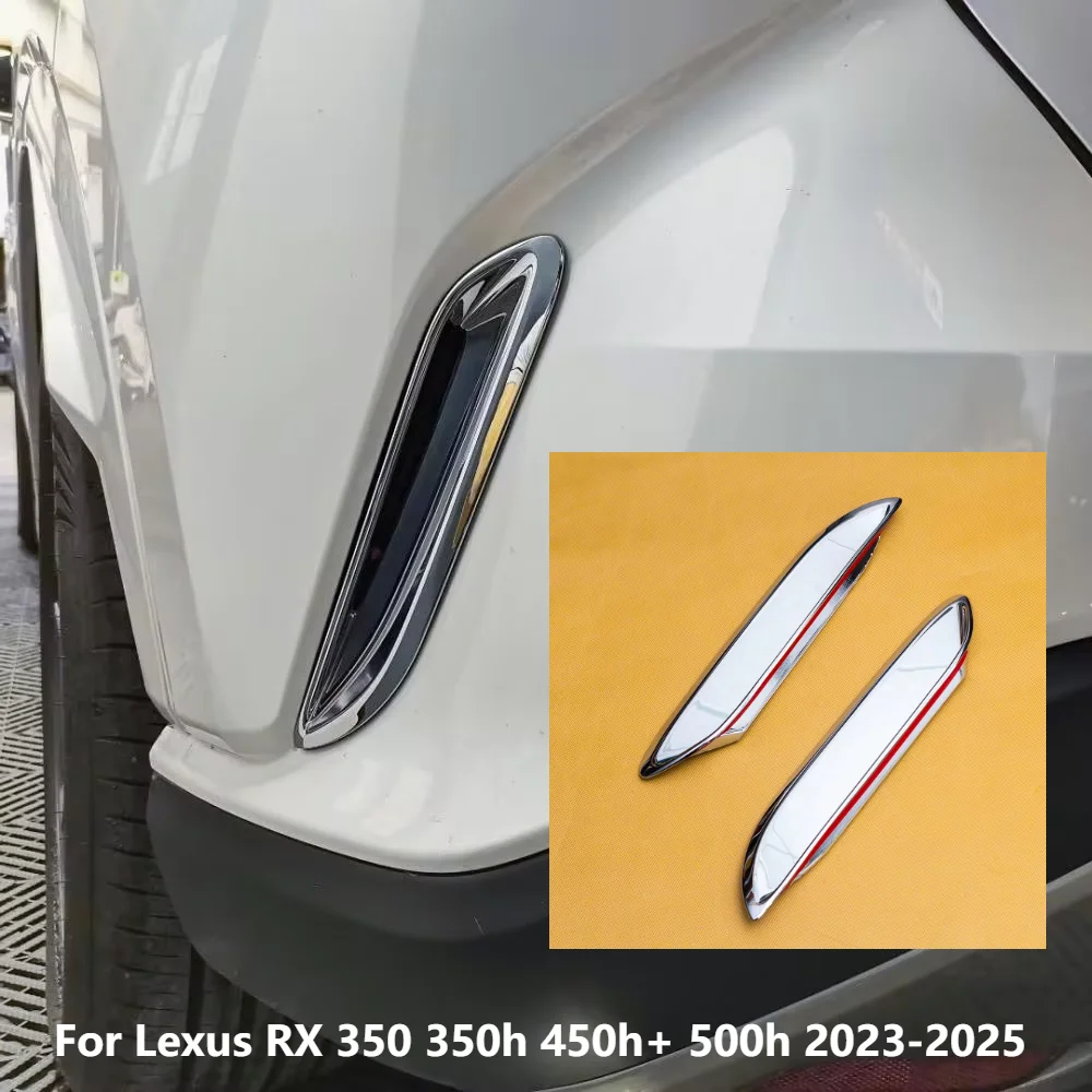 Car Upgrade For Lexus RX 2023 2024 2025 Chrome Rear Bumper Air Vent Cover Stylish Trim For RX350 RX350h RX450h+ RX500h