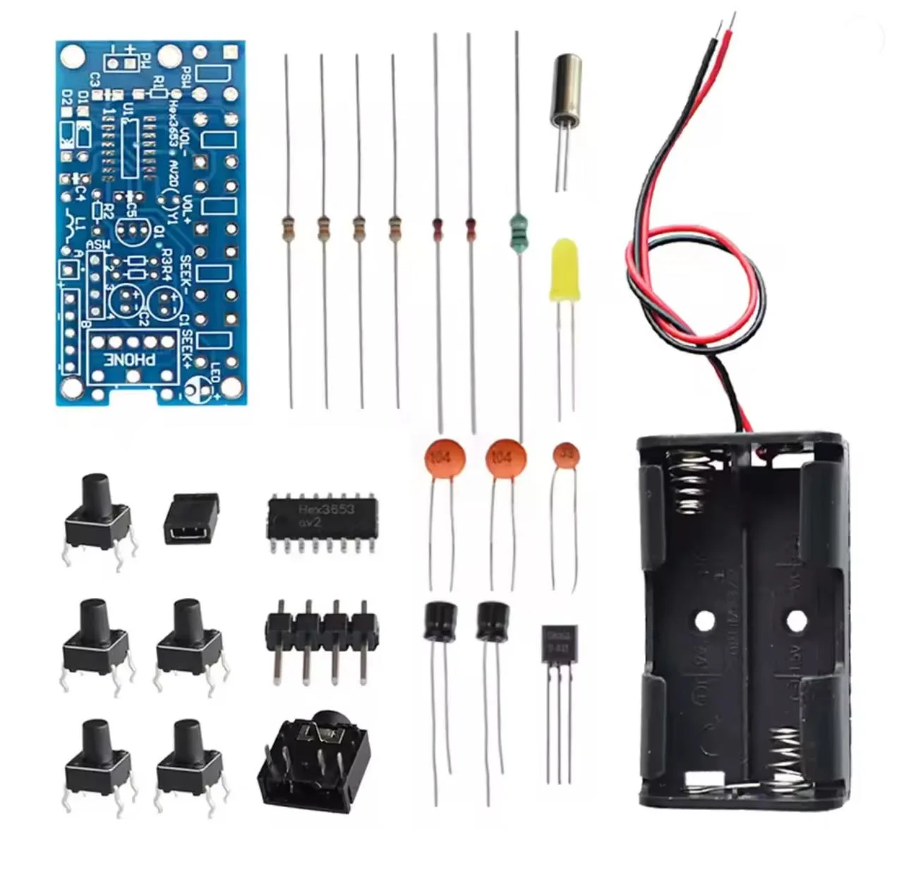 DIY Electronic Kits Wireless Stereo FM Radio Receiver Module PCB 76MHz-108MHz DC 1.8V-3.6V