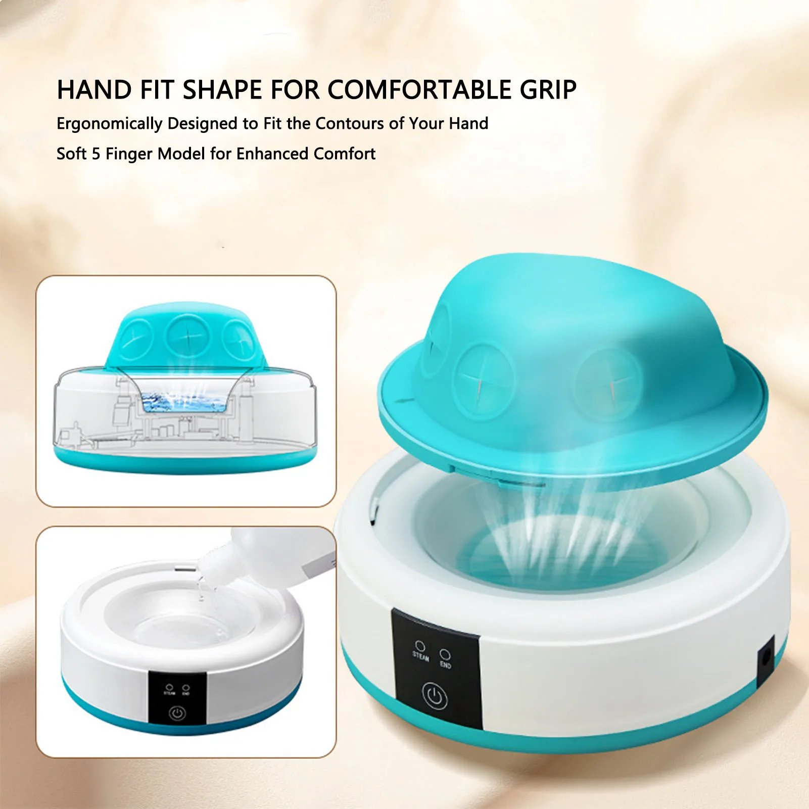 전기 네일 소킹 볼 인체공학적 빠른 스팀 네일 폴리쉬 리무버 가정용 DIY 네일 살롱 스팀 네일 폴리쉬 리무버