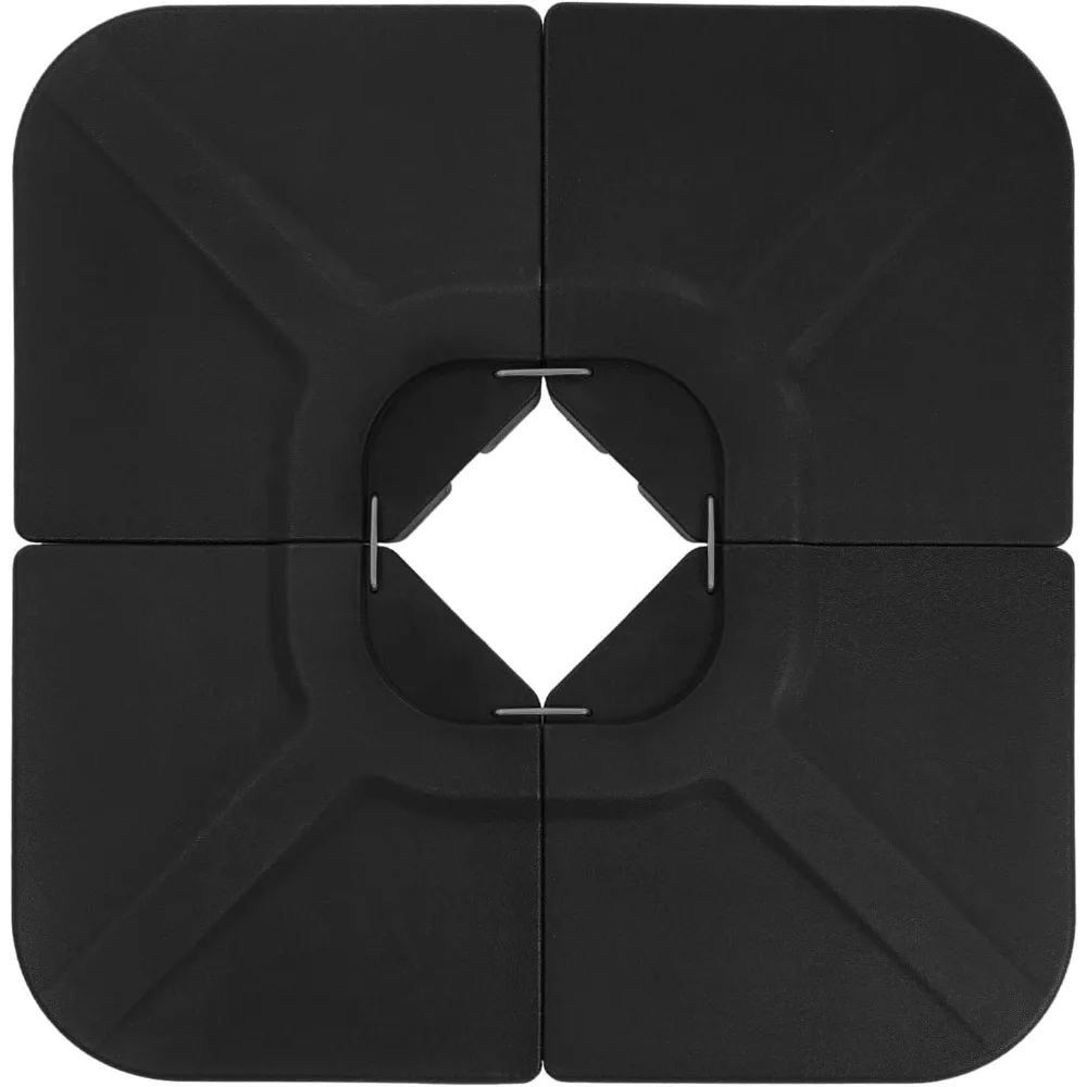 

230lb 4-Pieces Heavy-Duty Umbrella Large Base Stand Cantilever Offset Patio Umbrella Stand Square Large Base Plate with Locking