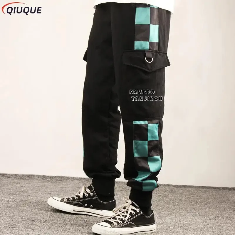 2025 Nuevos pantalones cargo casuales Anime Demon Slayer, chándal unisex de moda, Kamado, Tanjirou, Agatsuma, Zenitsu, To ★ ★ ★   hh