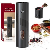 Automatic Pepper Grinder Salt And Pepper Grinder USB Rechargeable Adjustable Coarseness Spice Mill With LED Light Kitchen Tool