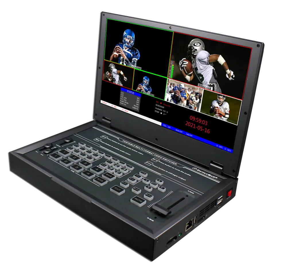 Switcher Video HD Multiview a 5 canali Devicewell da 11.6 pollici