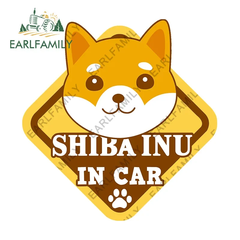 

EARLFAMILY 13cm x 12.5cm for Shiba Inu In Car Car Stickers Motorcycle Vinyl Car Wrap Decal Laptop Waterproof Anime Decals