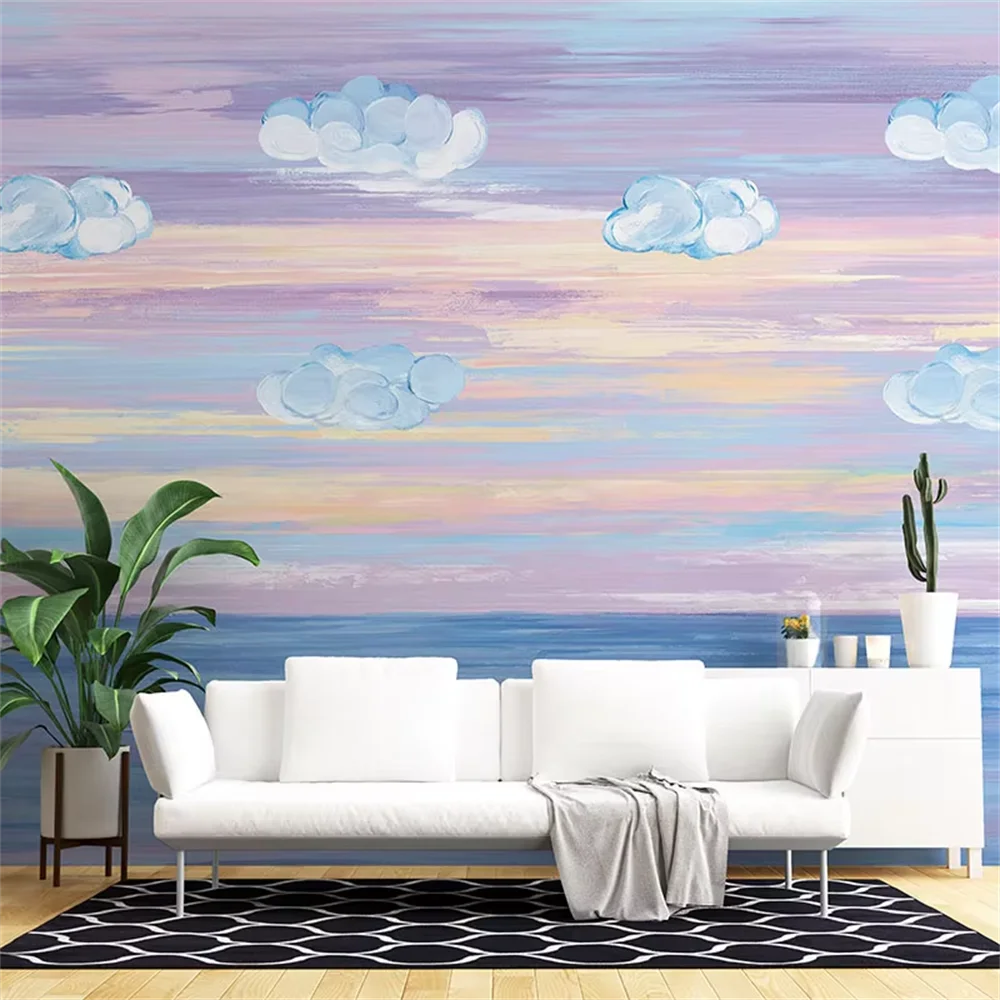 

custom Purple sky clouds wallpaper child's room home decoration wall covering 3D photo mural wallpapers for living room bedroom